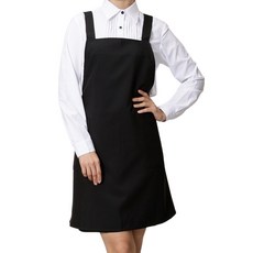 스피드가운 X형 엉덩이 덮는 단추형 앞치마, 블랙, 1개