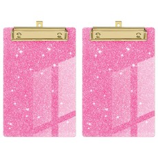 골드팡 아크릴 글리터 펄 클립보드 A6, 핑크, 2개 핑크, 2개