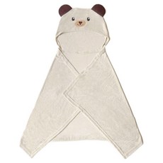 嬰幼兒用純竹纖維動物刺繡熊熊浴袍 S, 1個, 混色