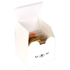 小熊動物臉盒子, 30個, 白色