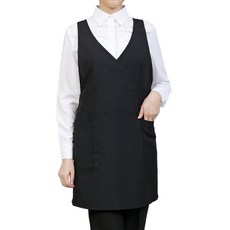 SpeedGown X型背心式V領蓋臀圍裙, 黑色, 1個