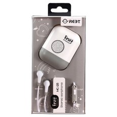 REET 파이니스트랩 상큼 포인트 케이스 이어폰 3.5mm, 화이트