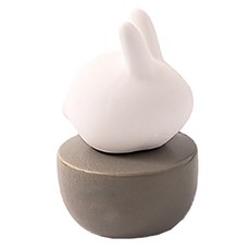 上手家居 動物造型陶瓷精油擴香石/擴香器/香氛石/居家香氛, 雪兔 山茶花