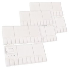 HIONE-PICK 水彩調色盤 白色 20.5 x 21 cm, 25格, 3個