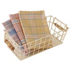 DECOTONIK 粉彩格紋廚房巾3件組, 1套, 粉紅色, 黃色, 藍色