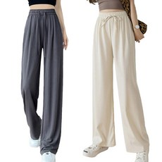 엘쏘 여성용 쿨링 밴딩 찰랑 일자 바지 2p