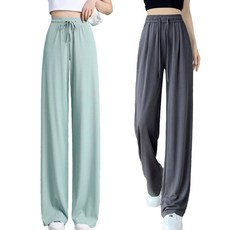 엘쏘 여성용 쿨링 밴딩 찰랑 일자 바지 2p