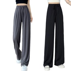 엘쏘 여성용 쿨링 밴딩 찰랑 일자 바지 2p