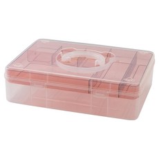 Mohaco 多用途收納塑膠文具收納盒, 紅色, 2層