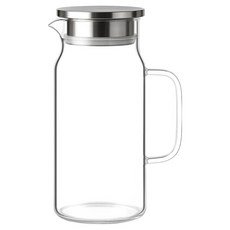 발룬피니 스텐 304 뚜껑 내열유리 물병, 투명, 1.2L, 1개