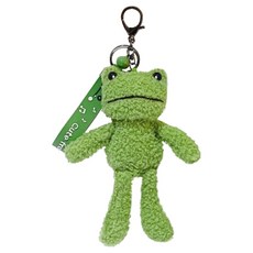 青蛙絨毛娃娃包包裝飾鑰匙圈, 1個, 單一顏色