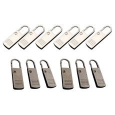 一鍵式自助維修萬用拉鍊頭 2款 x 6入組, 1套, 金屬灰, 銀色