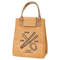 生活防水內部鋁箔皮革風格便當袋 BRP409, 1個, 魔鬼氈