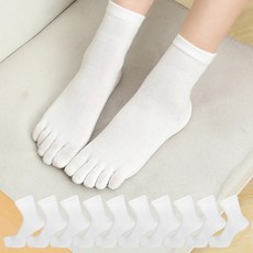 두발로 여성용 럭셔리 중목 발가락 양말 10켤레