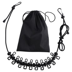 쏘블랑 휴대용 여행용 빨래집게 빨래줄, 블랙, 1개