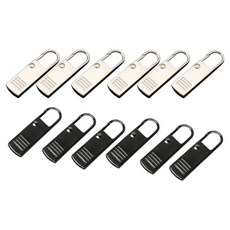一鍵式自助維修萬用拉鍊頭 2款 x 6入組, 1套, 銀色, 黑色