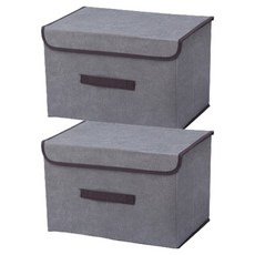 팔라리빙 접이식 덮개형 수납박스, 2개, 그레이