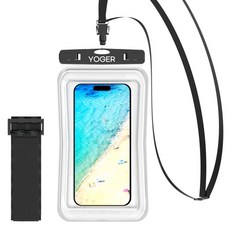 요거 4중 잠금 스마트폰 방수팩 IPX8 넥 스트랩 + 스포츠 암밴드, 혼합색상, 1세트