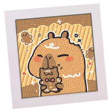 Taminayo 簡約 DIY 寶石十字繡 17 x 17 cm, 1個, 餅乾水豚