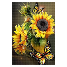 Taminayo 高級 DIY 鑽石畫 30 x 40 cm, 向日葵 1, 1個