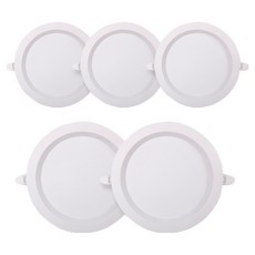 브이오 LED DC 안정기 다운라이트 매입등 15W 15.2cm, 화이트 + 전구색, 5개