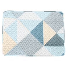 樂嫚妮 棉質絎縫地墊, 幾何藍