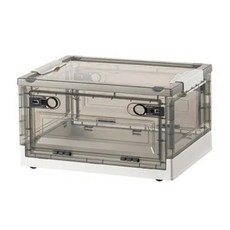 小麥購物 摺疊收納箱 Y016 40L 茶白色 可摺疊設計 方便收納, 47 x 35 x 24cm, 1個