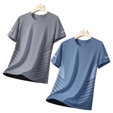 제이티엘 남성용 라인 사선 캐주얼 티셔츠 반팔 2p