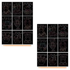 알로데 창작 스크래치 페인팅, 09소, 2세트