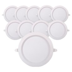브이오 LED DC 안정기 다운라이트 매입등 15W 15.2cm, 화이트 + 주광색, 10개