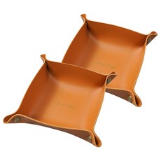 로프트마켓 사각 고급스러운 데스크 펜트레이, 오렌지, 2개