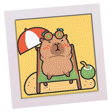 Taminayo 簡約 DIY 寶石十字繡 17 x 17 cm, 1個, 夏日水豚