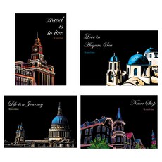 알로데 컬러 아트 스크래치 페인팅 세트, 05 영국건축, 1세트