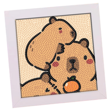 Taminayo 簡約 DIY 寶石十字繡 17 x 17 cm, 1個, 橘子水豚