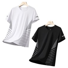 제이티엘 남성용 라인 사선 캐주얼 티셔츠 반팔 2p