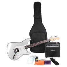 Xenon 일렉기타 + 가방 + 앰프 + 구성품 9종 세트, 실버(기타), 블랙(가방, 엠프), 1세트, GP-3SV