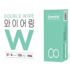 카피어랜드 에센셜 3:1 와이어링 100개입, 화이트, 1개, 8mm