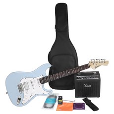 Xenon 일렉기타 + 가방 + 앰프 + 구성품 9종 세트, 아이스블루(기타), 블랙(가방, 엠프), 1세트, GP-3BI