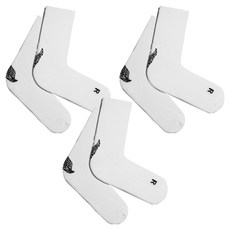 黑色翅膀跑步長襪, 3個, 白色