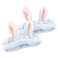 난리시스터즈 토끼귀 세안밴드, 2개, 옅은 남색