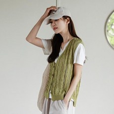 Chic Fox 女款V網狀針織背心 51KN319