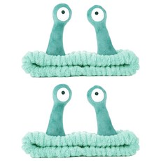 俏皮姐妹花可愛洗臉髮帶, 2個, 淺綠蝸牛