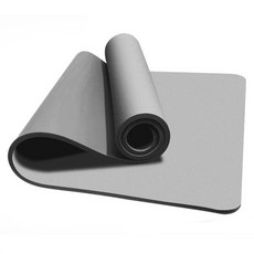 엘쏘 스트랩 포함 넓은 폭 논슬립 홈트 필라테스 운동 요가 매트, 그레이, 1개