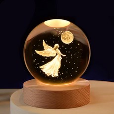 연하 크리스탈구 감성조명 무드등 6cm + 선물박스 세트, 천사