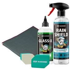 유막케어 패키지 레인쉴드 500ml + 글래스엑스 300ml + 어플리케이터 + 글래스 타월 세트, 1세트
