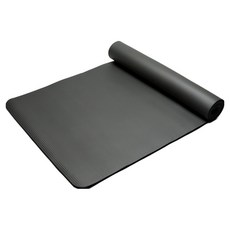 엘쏘 스트랩 포함 넓은 폭 논슬립 홈트 필라테스 운동 요가 매트, 블랙, 1개