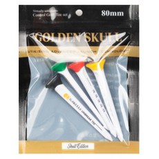 黃金骷髏 可調式高度 TEE 多件組 開球木桿刻度高爾夫球釘 4件組, 1套, 黑色, 綠色, 紅色, 黃色