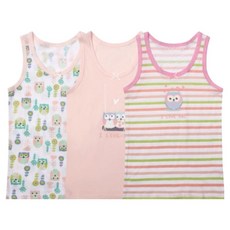 Onwear 女童純棉背心 情侶貓頭鷹 3件組