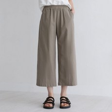 앤드스타일 여성용 썸머린넨 8부 와이드 밴딩 팬츠 264651