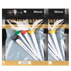 黃金骷髏 可調式高度 TEE 多件組 開球木桿刻度高爾夫球釘 4件組, 2套, 黑色, 綠色, 紅色, 黃色